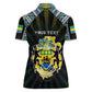 Personalized Gabon Roots Women Polo Shirt African Pride in Fingerprint and Tribal Colors
