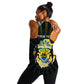 Personalized Gabon Roots Women Racerback Tank African Pride in Fingerprint and Tribal Colors