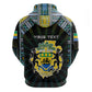 Personalized Gabon Roots Zip Hoodie African Pride in Fingerprint and Tribal Colors