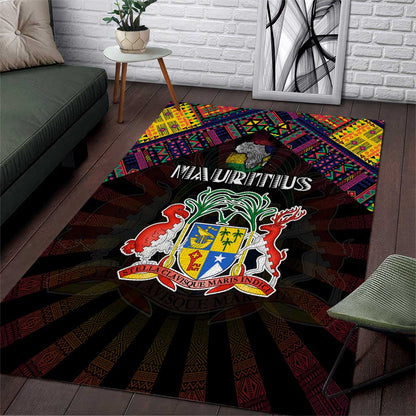 Mauritius Roots Area Rug African Pride in Fingerprint and Tribal Colors