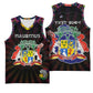 Personalized Mauritius Roots Basketball Jersey African Pride in Fingerprint and Tribal Colors - African Pride