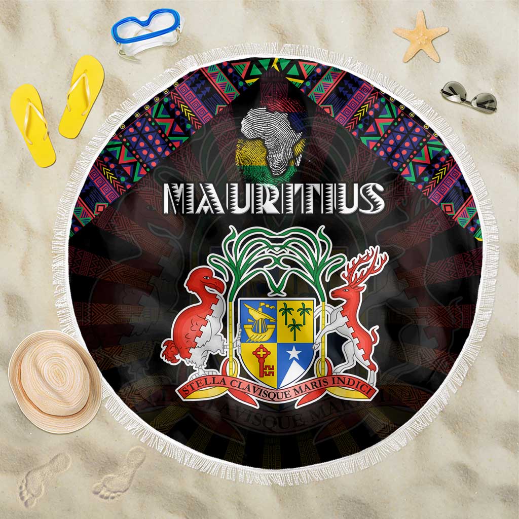 Mauritius Roots Beach Blanket African Pride in Fingerprint and Tribal Colors