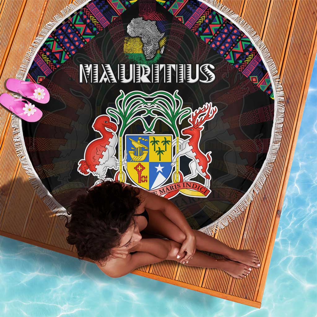 Mauritius Roots Beach Blanket African Pride in Fingerprint and Tribal Colors