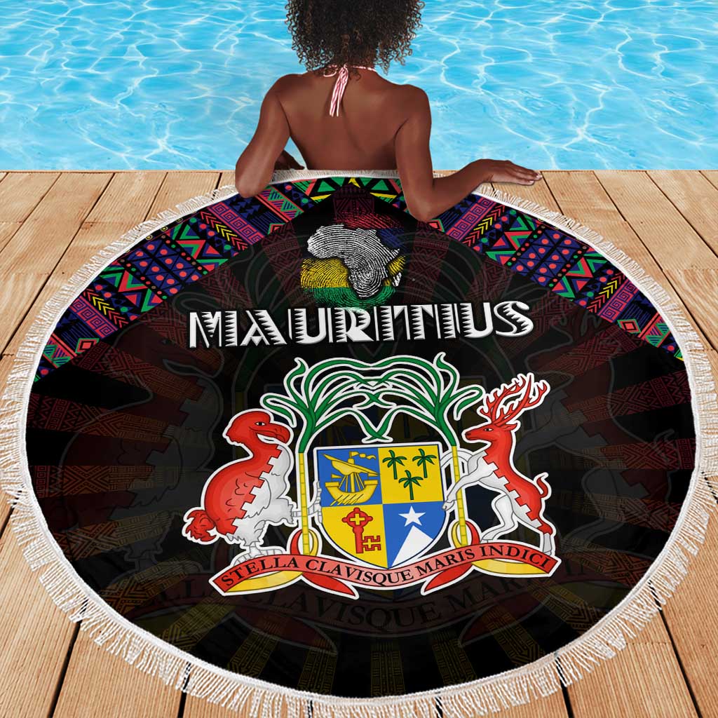 Mauritius Roots Beach Blanket African Pride in Fingerprint and Tribal Colors