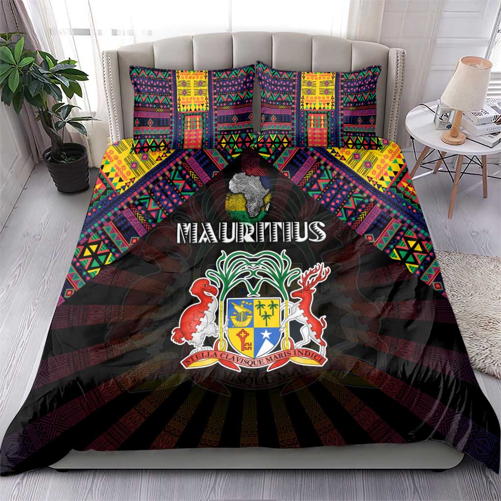 Mauritius Roots Bedding Set African Pride in Fingerprint and Tribal Colors