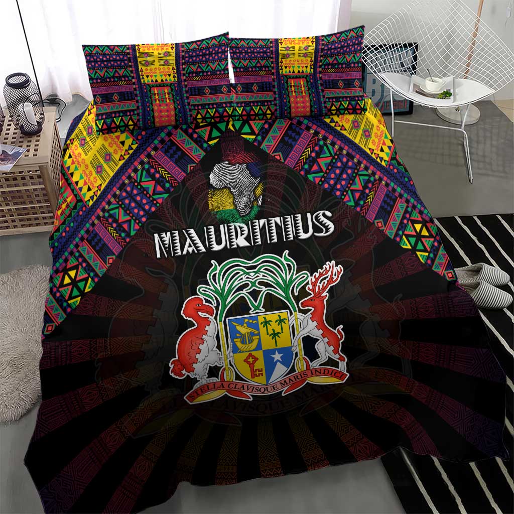 Mauritius Roots Bedding Set African Pride in Fingerprint and Tribal Colors