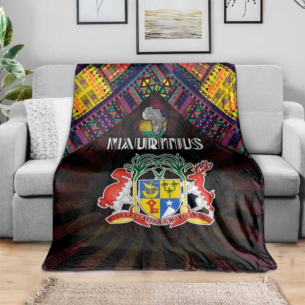 Mauritius Roots Blanket African Pride in Fingerprint and Tribal Colors