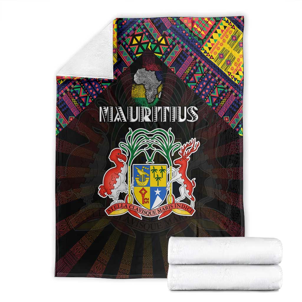Mauritius Roots Blanket African Pride in Fingerprint and Tribal Colors