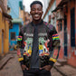 Personalized Mauritius Roots Bomber Jacket African Pride in Fingerprint and Tribal Colors