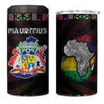Mauritius Roots 4 in 1 Can Cooler Tumbler African Pride in Fingerprint and Tribal Colors