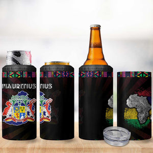 Mauritius Roots 4 in 1 Can Cooler Tumbler African Pride in Fingerprint and Tribal Colors