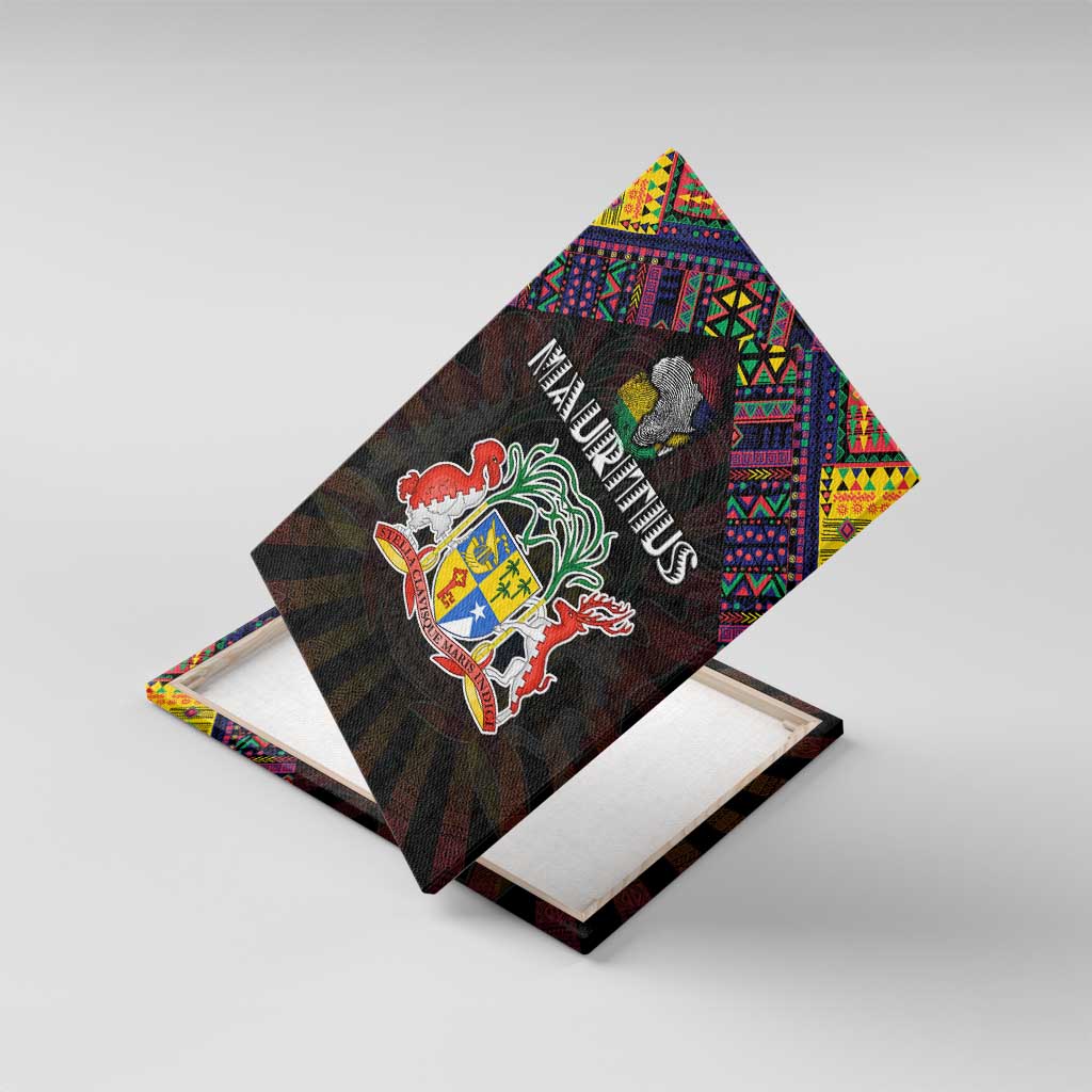 Mauritius Roots Canvas Wall Art African Pride in Fingerprint and Tribal Colors
