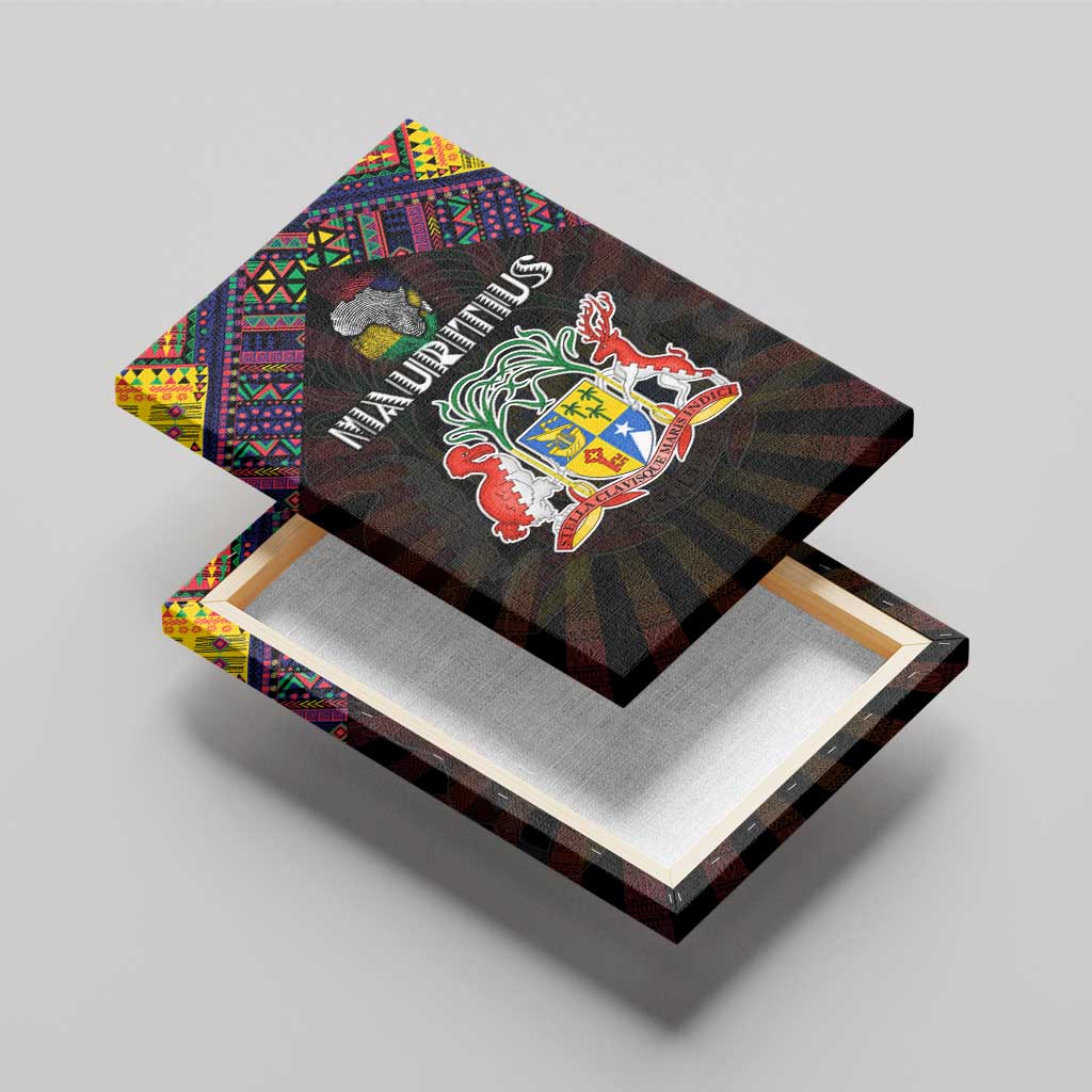 Mauritius Roots Canvas Wall Art African Pride in Fingerprint and Tribal Colors