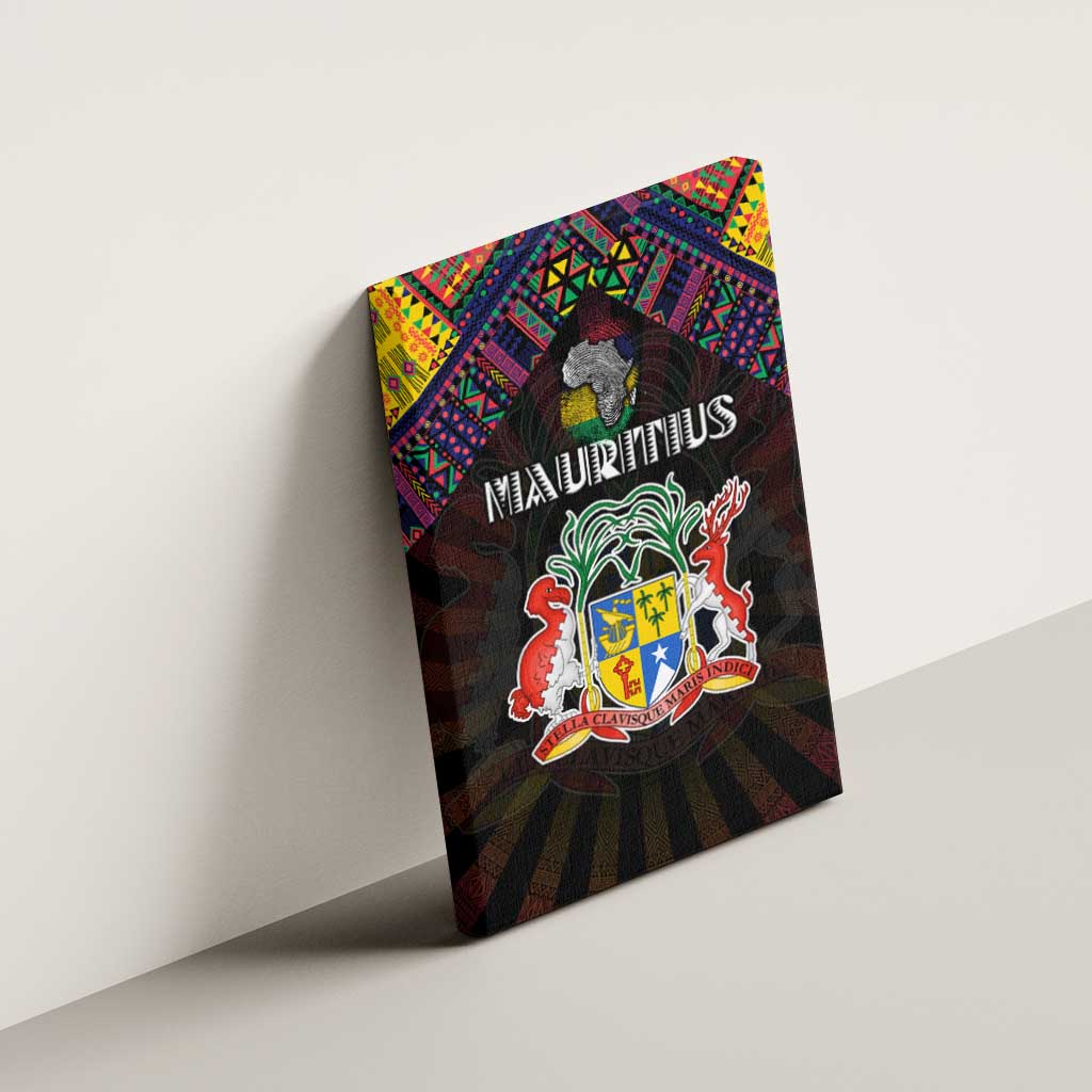 Mauritius Roots Canvas Wall Art African Pride in Fingerprint and Tribal Colors