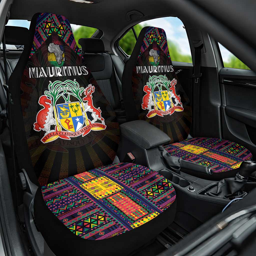 Mauritius Roots Car Seat Cover African Pride in Fingerprint and Tribal Colors