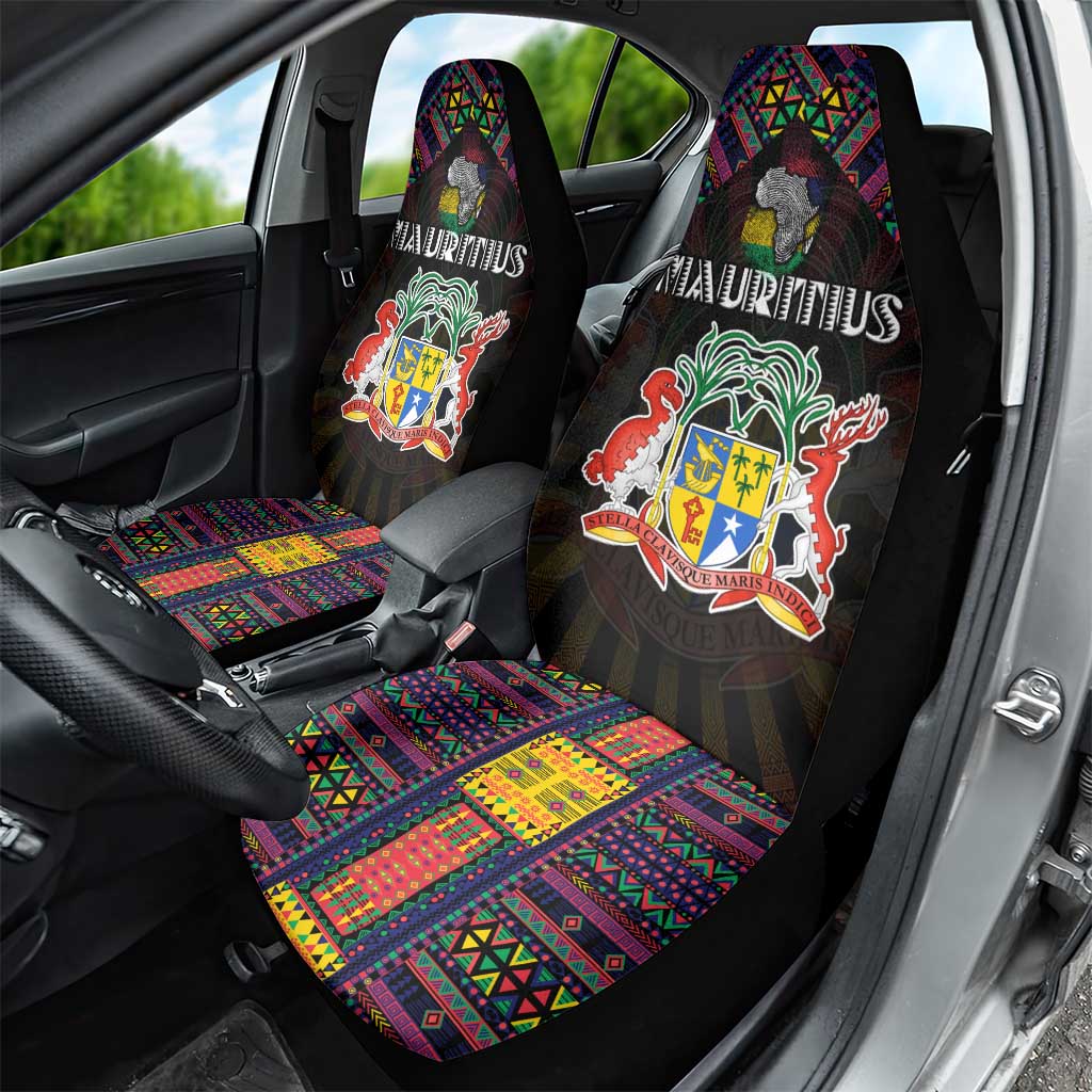 Mauritius Roots Car Seat Cover African Pride in Fingerprint and Tribal Colors