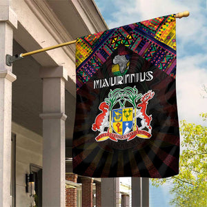 Mauritius Roots Garden Flag African Pride in Fingerprint and Tribal Colors