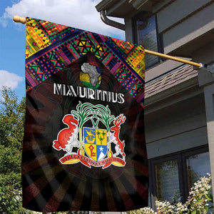 Mauritius Roots Garden Flag African Pride in Fingerprint and Tribal Colors