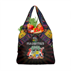 Mauritius Roots Grocery Bag African Pride in Fingerprint and Tribal Colors