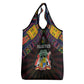 Mauritius Roots Grocery Bag African Pride in Fingerprint and Tribal Colors