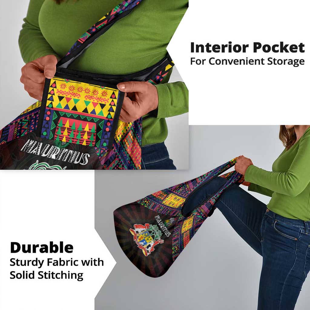 Mauritius Roots Grocery Bag African Pride in Fingerprint and Tribal Colors