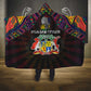 Mauritius Roots Hooded Blanket African Pride in Fingerprint and Tribal Colors