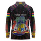 Personalized Mauritius Roots Long Sleeve Polo Shirt African Pride in Fingerprint and Tribal Colors