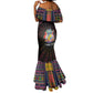 Personalized Mauritius Roots Mermaid Dress African Pride in Fingerprint and Tribal Colors