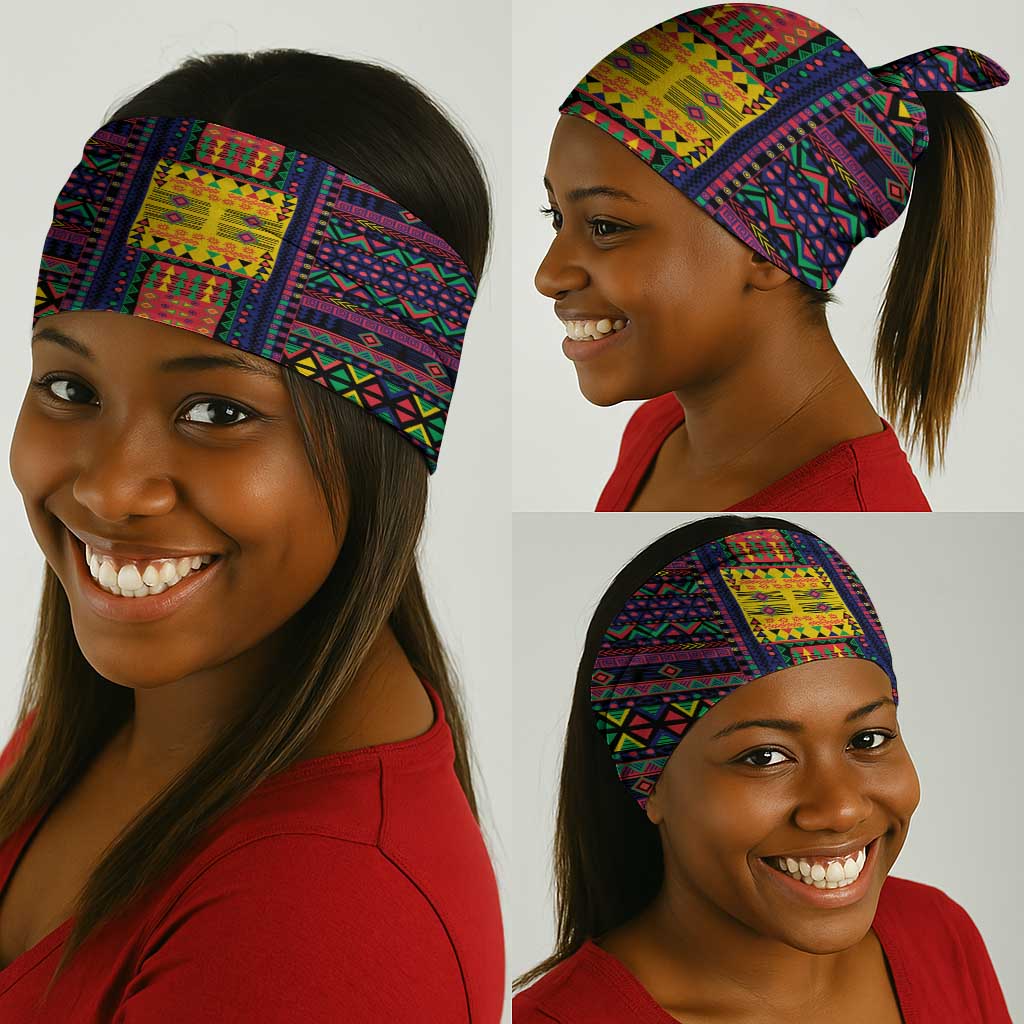 Mauritius Roots Neck Gaiter African Pride in Fingerprint and Tribal Colors - African Pride