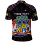 Personalized Mauritius Roots Polo Shirt African Pride in Fingerprint and Tribal Colors