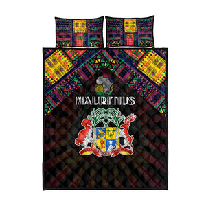 Mauritius Roots Quilt Bed Set African Pride in Fingerprint and Tribal Colors