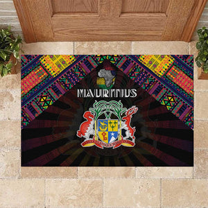 Mauritius Roots Rubber Doormat African Pride in Fingerprint and Tribal Colors