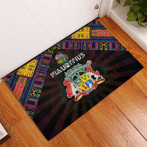 Mauritius Roots Rubber Doormat African Pride in Fingerprint and Tribal Colors