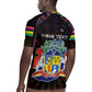 Personalized Mauritius Roots Rugby Jersey African Pride in Fingerprint and Tribal Colors