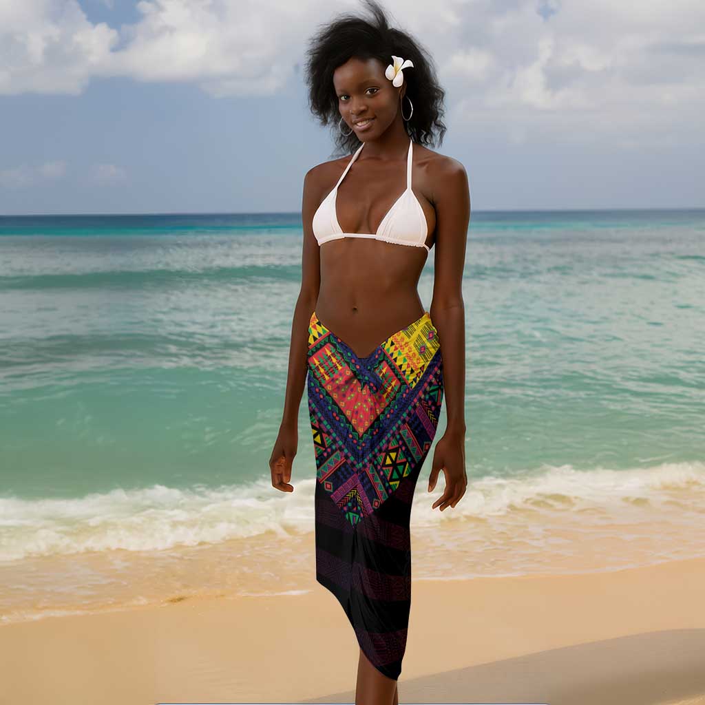 Mauritius Roots Sarong African Pride in Fingerprint and Tribal Colors