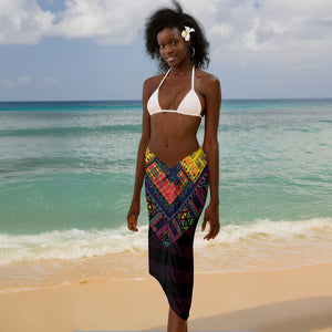 Mauritius Roots Sarong African Pride in Fingerprint and Tribal Colors