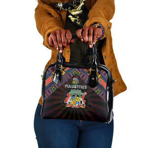 Mauritius Roots Shoulder Handbag African Pride in Fingerprint and Tribal Colors