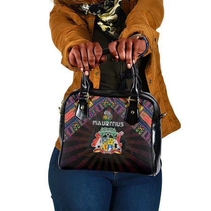 Mauritius Roots Shoulder Handbag African Pride in Fingerprint and Tribal Colors