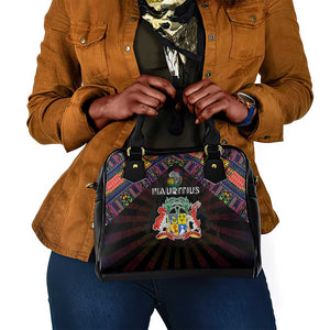 Mauritius Roots Shoulder Handbag African Pride in Fingerprint and Tribal Colors