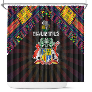 Mauritius Roots Shower Curtain African Pride in Fingerprint and Tribal Colors