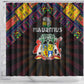 Mauritius Roots Shower Curtain African Pride in Fingerprint and Tribal Colors