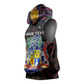 Personalized Mauritius Roots Sleeveless Hoodie African Pride in Fingerprint and Tribal Colors - African Pride