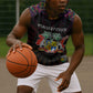 Personalized Mauritius Roots Sleeveless Hoodie African Pride in Fingerprint and Tribal Colors - African Pride