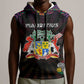 Personalized Mauritius Roots Sleeveless Hoodie African Pride in Fingerprint and Tribal Colors - African Pride