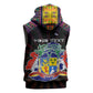 Personalized Mauritius Roots Sleeveless Zip Hoodie African Pride in Fingerprint and Tribal Colors - African Pride