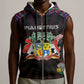 Personalized Mauritius Roots Sleeveless Zip Hoodie African Pride in Fingerprint and Tribal Colors - African Pride
