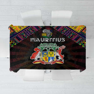 Mauritius Roots Tablecloth African Pride in Fingerprint and Tribal Colors