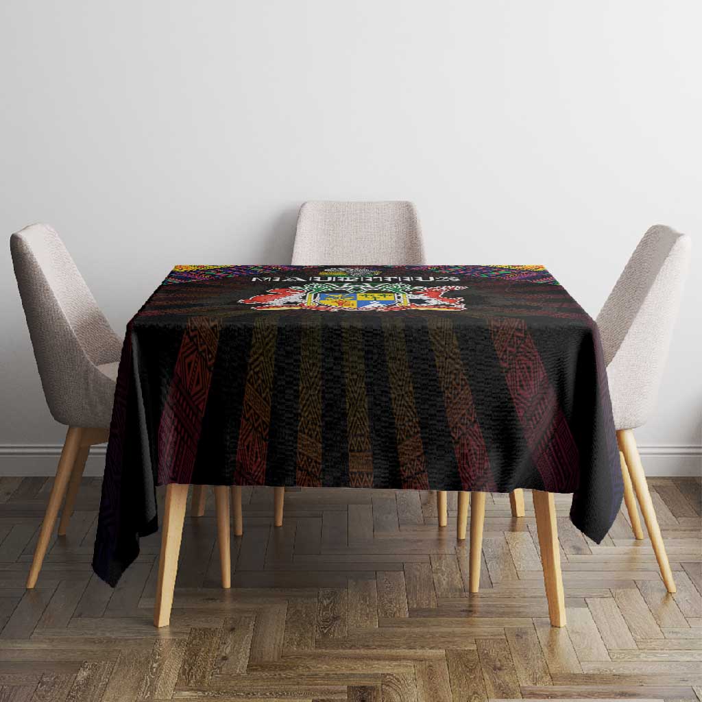 Mauritius Roots Tablecloth African Pride in Fingerprint and Tribal Colors