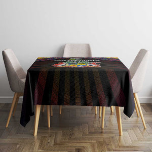 Mauritius Roots Tablecloth African Pride in Fingerprint and Tribal Colors