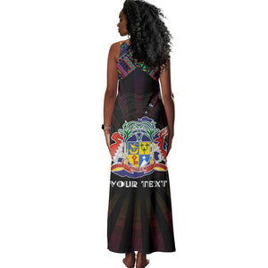 Personalized Mauritius Roots Tank Maxi Dress African Pride in Fingerprint and Tribal Colors